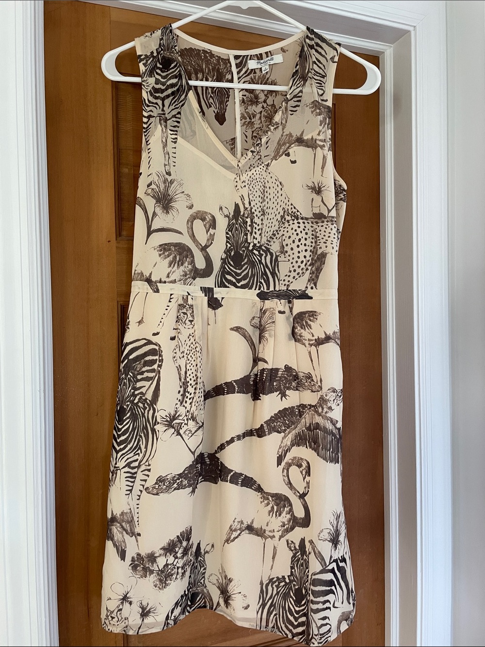 Madewell Safari Print Silk Dress